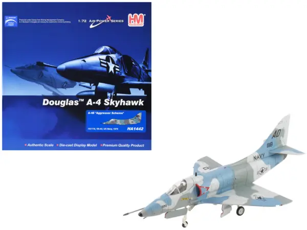 Douglas A-4E Skyhawk Aircraft "151118 Aggressor Scheme VA-43" (1975) United States Navy "Air Power Series" 1/72 Diecast Model by Hobby Master #1
