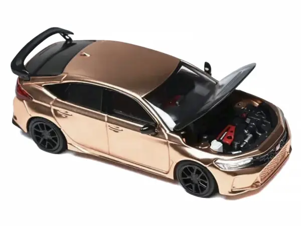Honda Civic Type R (FL5) RHD (Right Hand Drive) Electroplating Copper Metallic with Carbon Hood "Hong Kong Toycar Salon 2025" "Senior 64" Series Limited Edition to 599 pieces Worldwide 1/64 Diecast Model Car by MotorHelix #3