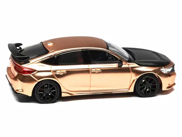 Honda Civic Type R (FL5) RHD (Right Hand Drive) Electroplating Copper Metallic with Carbon Hood "Hong Kong Toycar Salon 2025" "Senior 64" Series Limited Edition to 599 pieces Worldwide 1/64 Diecast Model Car by MotorHelix #4