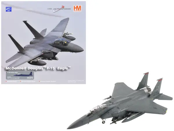 McDonnell Douglas F-15E Strike Eagle Fighter Aircraft "88-0705 90th Fighter Squadron Commanding Officer's Jet" (2005) United States Air Force "Air Power Series" 1/72 Diecast Model by Hobby Master #1