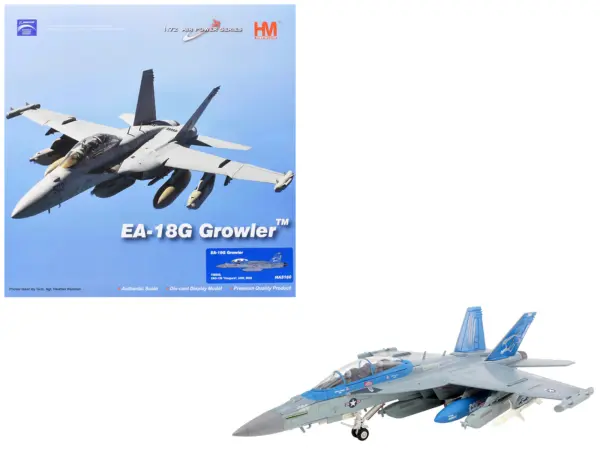 Boeing EA-18G Growler Aircraft "168256 VAQ-139 Cougars" (2025) United States Navy "Air Power Series" 1/72 Diecast Model by Hobby Master #1