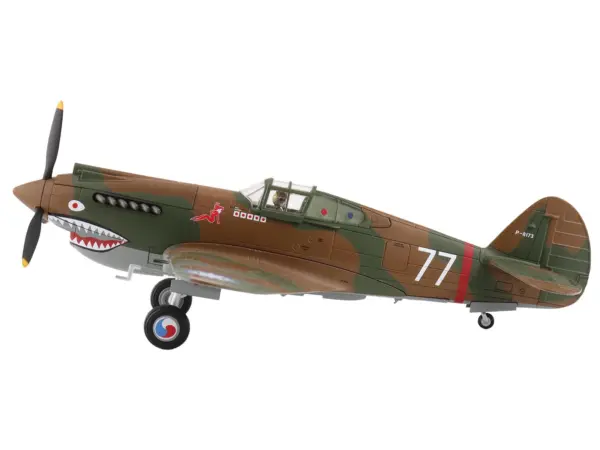 Curtiss P-40B Hawk 81-A2 Fighter-Bomber Aircraft "No.77 Robert Smith 3rd Pursuit Squadron" (1941) American Volunteer Group in China "Air Power Series" 1/48 Diecast Model by Hobby Master #2