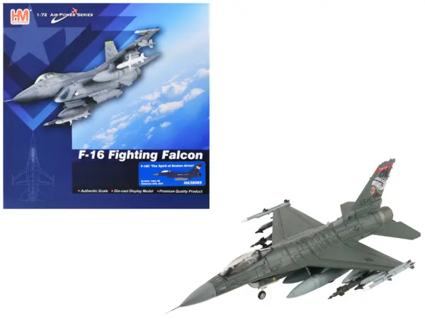 Lockheed F-16C Fighting Falcon Fighter Aircraft "88-0545 138th Fighter Wing Oklahoma Air National Guard" (2024) United States Air Force "Air Power Series" 1/72 Diecast Model by Hobby Master #1
