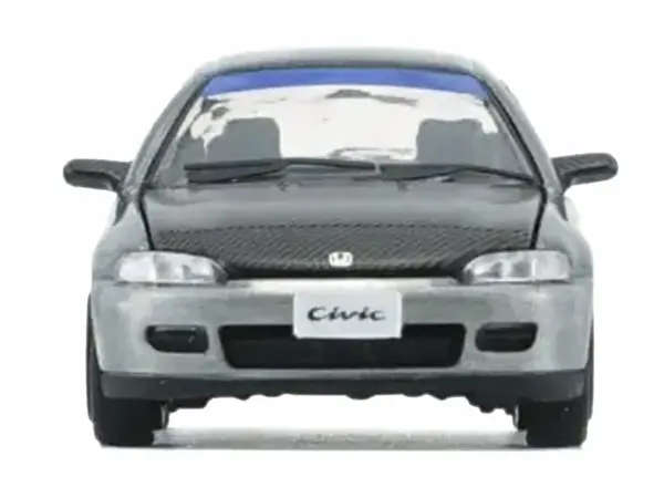 Honda Civic EG6 RHD (Right Hand Drive) Raw Metal with Carbon Hood with Alternates 1/64 Diecast Model Car by BM Creations #5