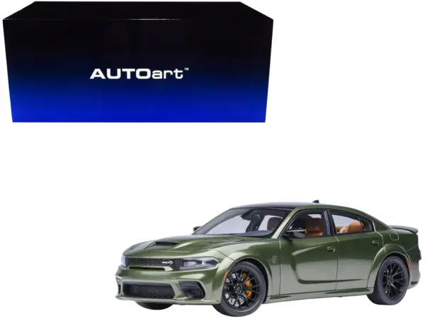 Dodge Charger SRT Hellcat Redeye F8 Green Metallic with Matt Black Top 1/18 Model Car by Autoart #1