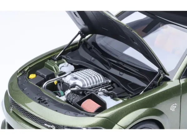 Dodge Charger SRT Hellcat Redeye F8 Green Metallic with Matt Black Top 1/18 Model Car by Autoart #3