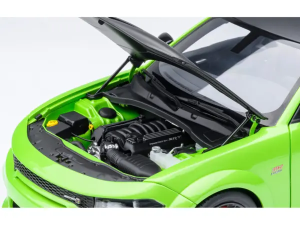 Dodge Charger Scat Pack Widebody Sublime Green with Matt Black Hood and Top 1/18 Model Car by Autoart #3