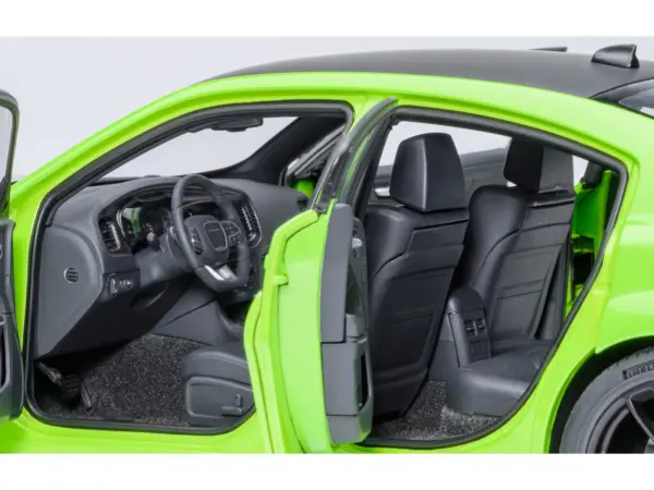 Dodge Charger Scat Pack Widebody Sublime Green with Matt Black Hood and Top 1/18 Model Car by Autoart #4