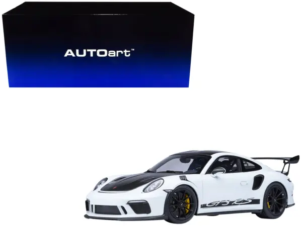 Porsche 911 (991.2) GT3 RS Weissach Package White with Carbon Hood and Top 1/18 Model Car by Autoart #1