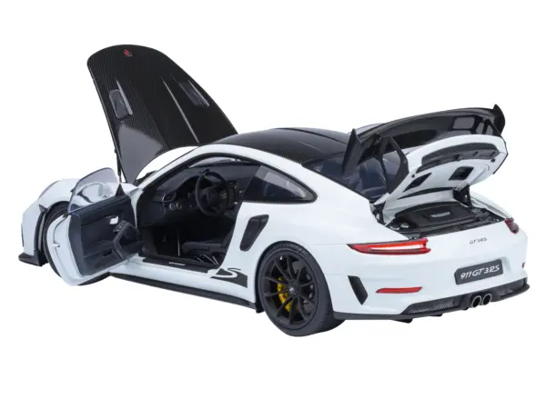 Porsche 911 (991.2) GT3 RS Weissach Package White with Carbon Hood and Top 1/18 Model Car by Autoart #2