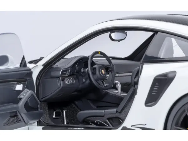 Porsche 911 (991.2) GT3 RS Weissach Package White with Carbon Hood and Top 1/18 Model Car by Autoart #4