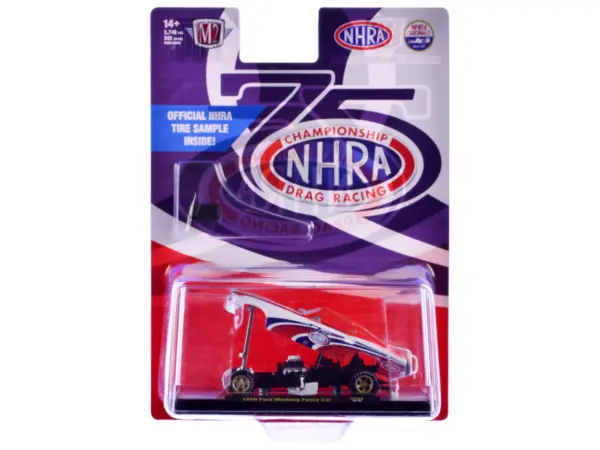 1969 Ford Mustang Funny Car "NHRA 75 Years" Red and White with Graphics Limited Edition to 3740 pieces Worldwide 1/64 Diecast Model Car by M2 Machines #3