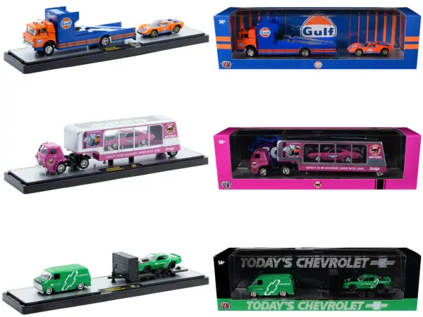 Auto Haulers Set of 3 Trucks Release 94 Limited Edition to 6000 pieces Worldwide 1/64 Diecast Models by M2 Machines #1