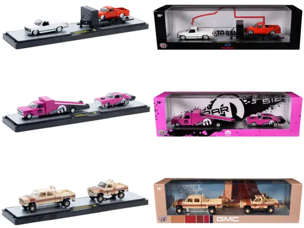 Auto Haulers Set of 3 Trucks Release 95 Limited Edition to 6000 pieces Worldwide 1/64 Diecast Model Cars by M2 Machines #1