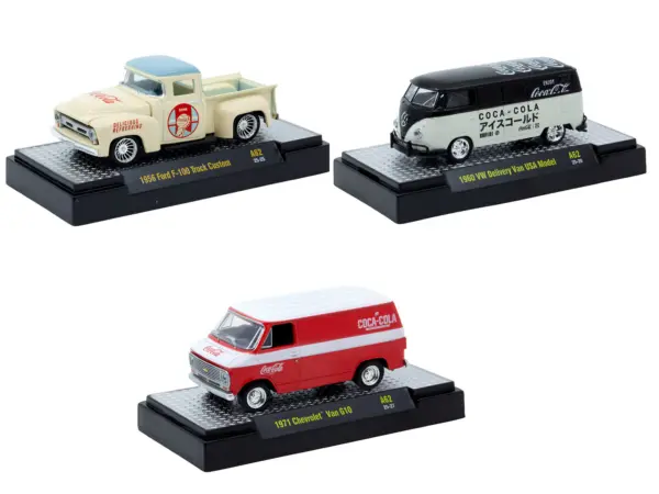 "Coca-Cola" Set of 3 pieces Release 62 Limited Edition to 8000 pieces Worldwide 1/64 Diecast Model Cars by M2 Machines #2