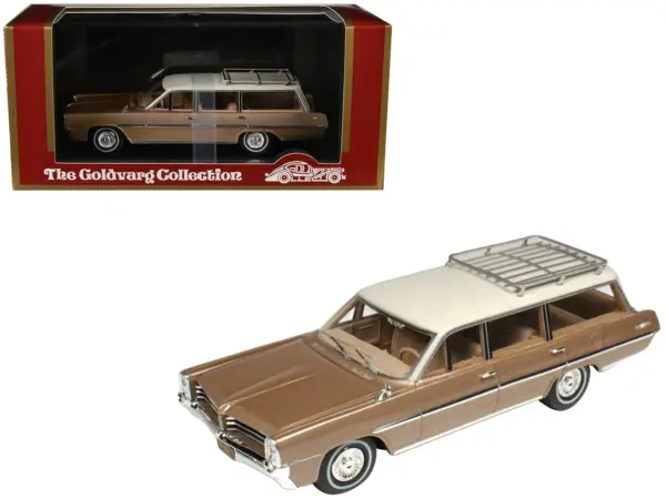 1964 Pontiac Safari Bronze Irid Metallic with Cream Top Limited Edition to 200 pieces Worldwide 1/43 Model Car by Goldvarg Collection #1