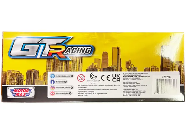 Audi R8 LMS GT3 Silver Metallic with Graphics "GT Racing" Series 1/24 Diecast Model Car by Motormax #2