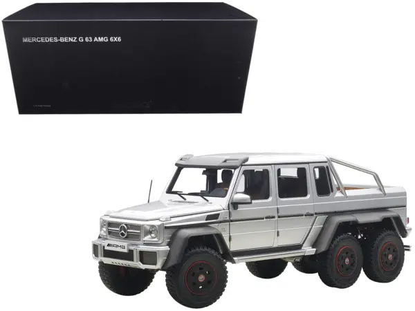 Mercedes G63 AMG 6X6 Silver 1/18 Model Car by Autoart #1