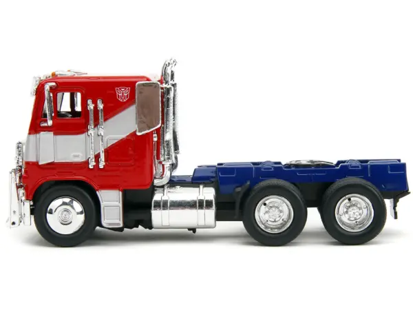Optimus Prime Tractor Truck Red and Blue with Silver Stripes "Transformers: Rise of the Beasts" (2023) Movie "Hollywood Rides" Series 1/32 Diecast Model Car by Jada #2