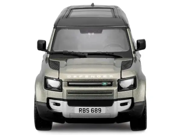 2022 Land Rover Defender 110 Green Metallic with Black Top and Sunroof 1/24 Diecast Model Car by Bburago #3