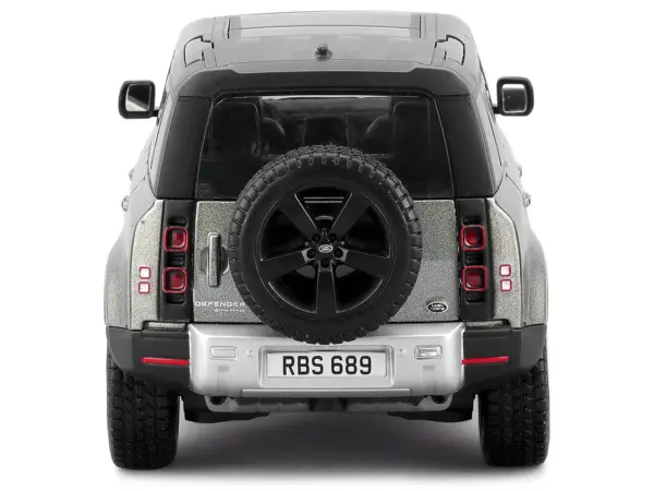 2022 Land Rover Defender 110 Green Metallic with Black Top and Sunroof 1/24 Diecast Model Car by Bburago #4