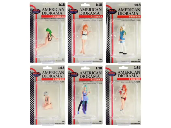 "Cosplay Girls" 6 piece Figure Set for 1/18 Scale Models by American Diorama #2