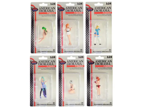 "Cosplay Girls" 6 piece Figure Set for 1/24 Scale Models by American Diorama #2