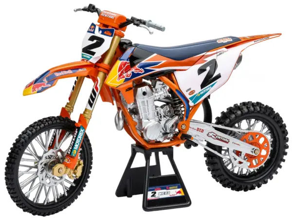 KTM 450 SX-F #2 Cooper Webb "Red Bull KTM Factory Racing" SuperCross 1/6 Diecast Model by New Ray #2