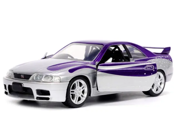 1995 Nissan Skyline GT-R (BCNR33) Purple and Silver Metallic "Fast & Furious" Series 1/32 Diecast Model Car by Jada #2