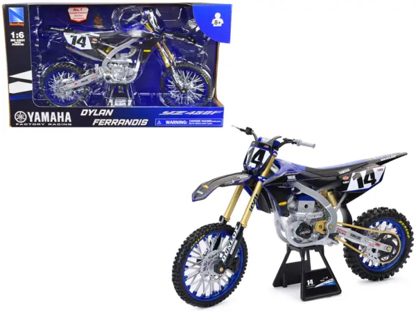 Yamaha YZ450F Motorcycle #14 Dylan Ferrandis "Yamaha Factory Racing" 1/6 Diecast Model by New Ray #1