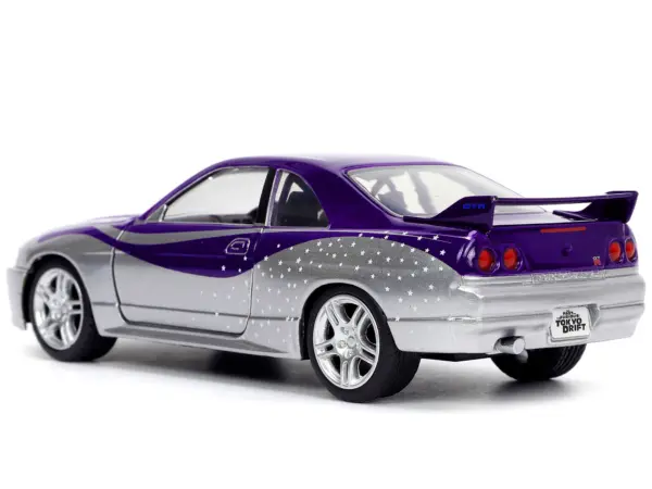 1995 Nissan Skyline GT-R (BCNR33) Purple and Silver Metallic "Fast & Furious" Series 1/32 Diecast Model Car by Jada #5