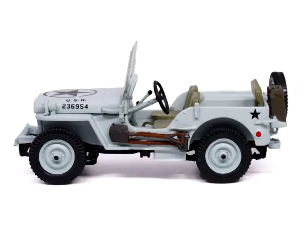 Willys Jeep 1/4-Ton Car Light Blue "United States Navy" 1/43 Diecast Model by Militaria Die Cast #2