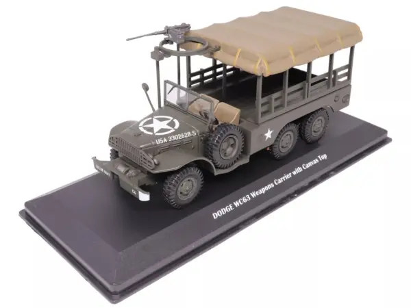 Dodge WC63 Weapons Carrier with Canvas Top Olive Drab "United States Army" 1/43 Diecast Model by Militaria Die Cast #3