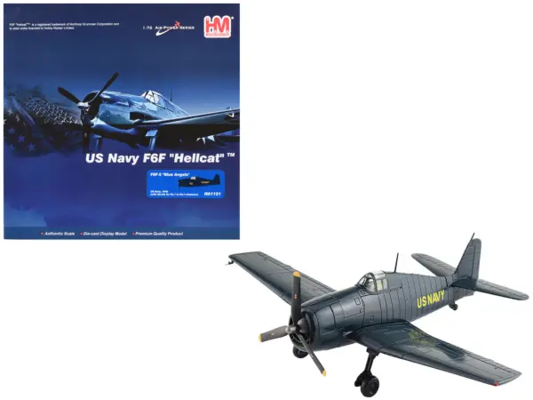 Grumman F6F-5 Hellcat Fighter Aircraft "Blue Angels #1-4 Decals" (1946) United States Navy "Air Power Series" 1/72 Diecast Model by Hobby Master #1