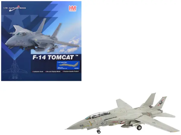 Grumman F-14A Tomcat Fighter Aircraft "Sukhoi Killer VF-41 Black Aces USS Nimitz" (1981) United States Navy "Air Power Series" 1/72 Diecast Model by Hobby Master #1