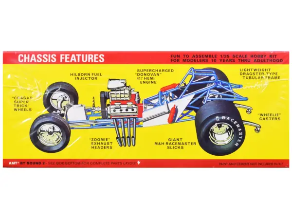 Skill 2 Model Kit Plymouth Funny Car "Mopower" 1/25 Scale Model by AMT #2