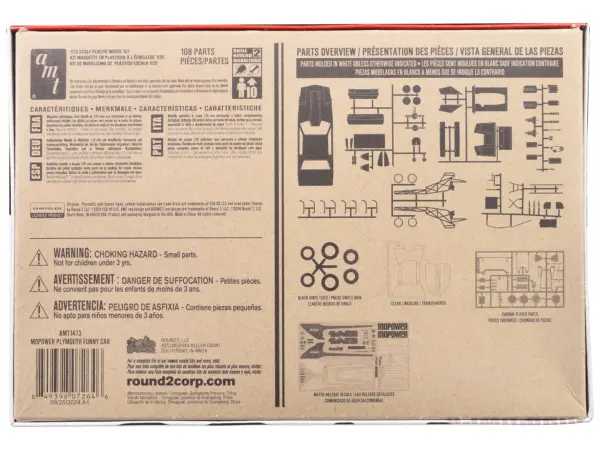 Skill 2 Model Kit Plymouth Funny Car "Mopower" 1/25 Scale Model by AMT #4