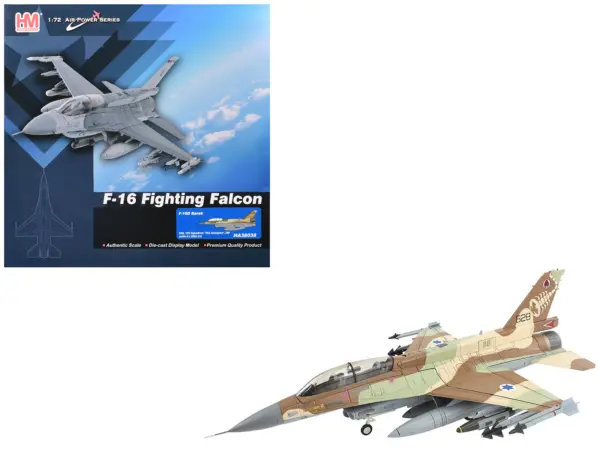 Lockheed F-16D Fighting Falcon Fighter Aircraft "628 Barak 105 Squadron The Scorpion" Israeli Air Force "Air Power Series" 1/72 Diecast Model by Hobby Master #1