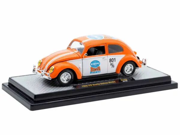 1952 Volkswagen Beetle Deluxe Model "EMPI Power Rules" Orange and White with Graphics Limited Edition to 6650 pieces Worldwide 1/24 Diecast Model Car by M2 Machines #2