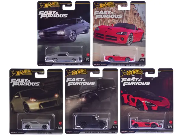 "Fast & Furious" 2024 5 piece Set J Diecast Model Cars by Hot Wheels #1