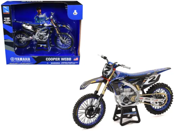Yamaha YZ450F Motorcycle #2 Cooper Webb "Yamaha Factory Racing" 1/12 Diecast Model by New Ray #1