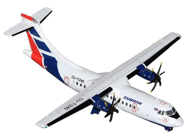 ATR 42-500 Commercial Aircraft "Cubana" (CU-T1240) White with Blue and Red Tail "Gemini 200" Series 1/200 Diecast Model Airplane by GeminiJets #2