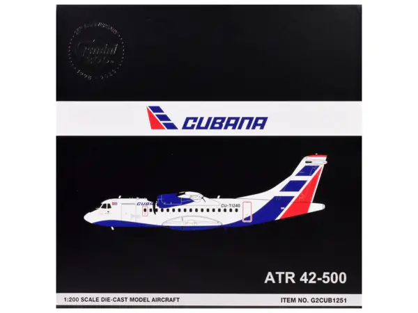 ATR 42-500 Commercial Aircraft "Cubana" (CU-T1240) White with Blue and Red Tail "Gemini 200" Series 1/200 Diecast Model Airplane by GeminiJets #3