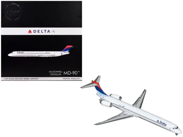 McDonnell Douglas MD-90 Commercial Aircraft "Delta Air Lines" (N910DN) White with Blue and Red Tail "Gemini 200" Series 1/200 Diecast Model Airplane by GeminiJets #1