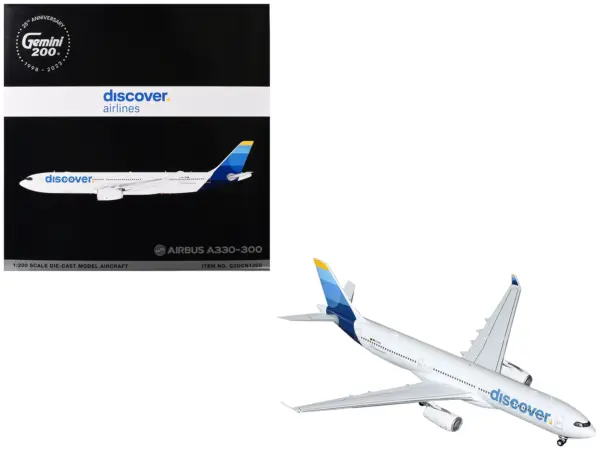 Airbus A330-300 Commercial Aircraft "Discover Airlines" (D-AIKK) White with Blue Tail "Gemini 200" Series 1/200 Diecast Model Airplane by GeminiJets #1