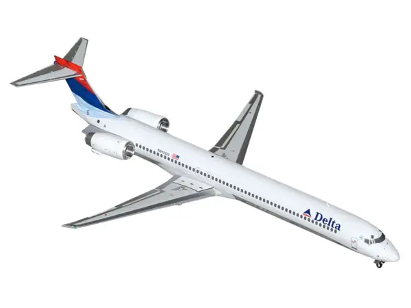 McDonnell Douglas MD-90 Commercial Aircraft "Delta Air Lines" (N910DN) White with Blue and Red Tail "Gemini 200" Series 1/200 Diecast Model Airplane by GeminiJets #2