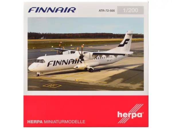 ATR 72-500 Commercial Aircraft "FinnAir" (OH-ATI) White 1/200 Diecast Model Airplane by Herpa #1