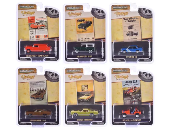 "Vintage Ad Cars" Series 11 Set of 6 pieces 1/64 Diecast Model Cars by Greenlight #1
