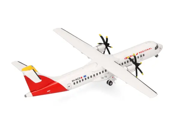 ATR 72-600 Commercial Aircraft "Iberia Regional" (9H-NCD) White with Red Tail 1/200 Diecast Model Airplane by Herpa #3