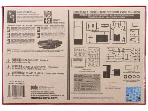 Skill 2 Model Kit 1964 Oldsmobile F-85 AWB Funny Car "Streaker" 1/25 Scale Model by AMT #4